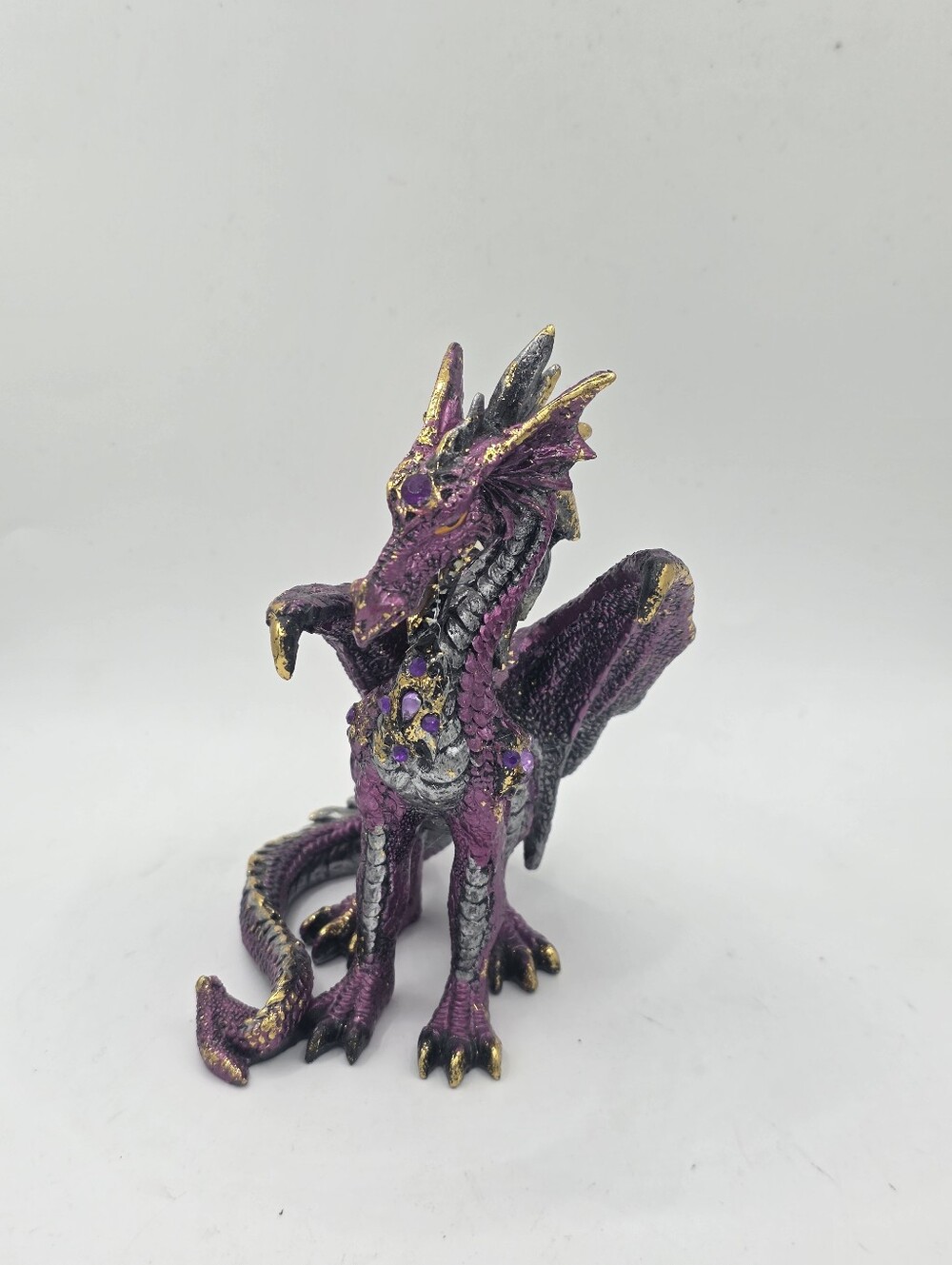 Purple Resin Dragon With Rhinestones - Picture 2 of 7